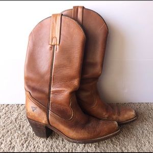 Vintage Frye Leather Cowgirl Western Boots